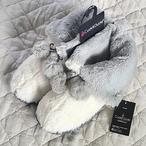 NWT sz L 9/10 Cuddl Duds Super soft fold down fleece fur bootie house slippers